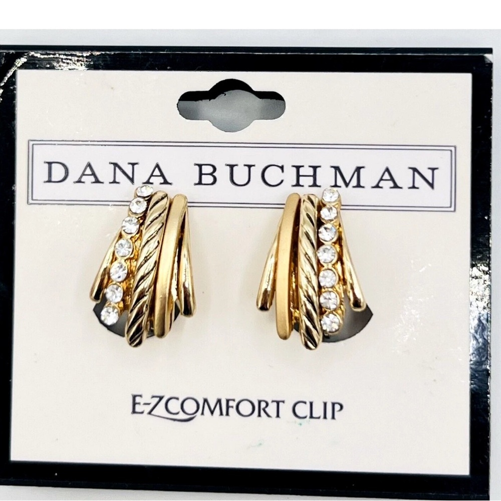 Dana Buchman Gold and Silver Clip Earrings